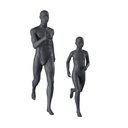 Sport mannequin kind, grafiet grijs, 10 jaar, gestilleerd hoofd, lopende pose 609