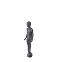 Sport mannequin kind, grafiet grijs, 8 jaar, gestilleerd hoofd, voetbal houding 610