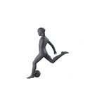 Sport mannequin kind, grafiet grijs, 10 jaar, gestilleerd hoofd, voetbal pose 613