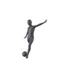 Sport mannequin kind, grafiet grijs, 10 jaar, gestilleerd hoofd, voetbal pose 613