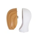 Dameshoofd Cosmic collectie, abstract, wit met hout look