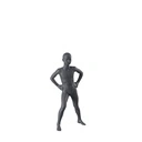 Sport mannequin kind, grafiet grijs, 8 jaar, gestilleerd hoofd, stretchende houding 612