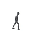 Sport mannequin kind, grafiet grijs, 8 jaar, gestilleerd hoofd, stretchende houding 612