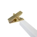 Witte kledinghanger voor broeken met knijpers, 34 cm, blinkend gouden haak - doos van 100 stuks