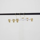 Witte kledinghanger voor broeken met knijpers, 34 cm, blinkend gouden haak - doos van 100 stuks