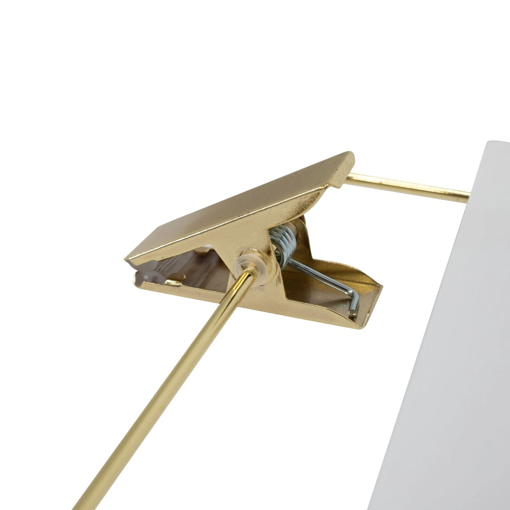 Witte kledinghanger voor rokken met knijpers, 36 cm, blinkend gouden haak - doos van 50 stuks