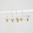 Witte kledinghanger voor rokken met knijpers, 36 cm, blinkend gouden haak - doos van 50 stuks