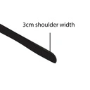 Zwarte soft touch kleerhanger voor blazer, 3 cm schouderbreedte, 44 cm breedte, zwarte haak - doos van 50 stuks
