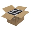 Zwarte soft touch kleerhanger voor broeken / rokken, 36 cm breedte, nikkel haak - doos van 100 stuks.