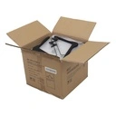 Zwarte soft touch kleerhanger met knijpers, 44 cm breedte, zwarte haak - doos van 50 stuks
