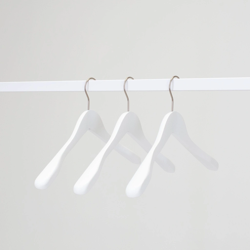 Gvrmd Klhanger, lotushout, haak in nikkel, wit mat - doos van 50 stuks