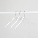 Witte kapstok voor dameskledij, 38 cm breedte, nikkel haak - doos van 100 stuks.