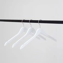 Witte kapstok voor volwassenen, 44 cm breedte, nikkel haak - doos van 100 stuks.