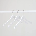 Witte kapstok voor volwassenen, 44 cm breedte, nikkel haak - doos van 100 stuks.