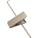 Witte kapstok met clips voor volwassenen, 44 cm breedte, nikkel haak - doos van 100 stuks.