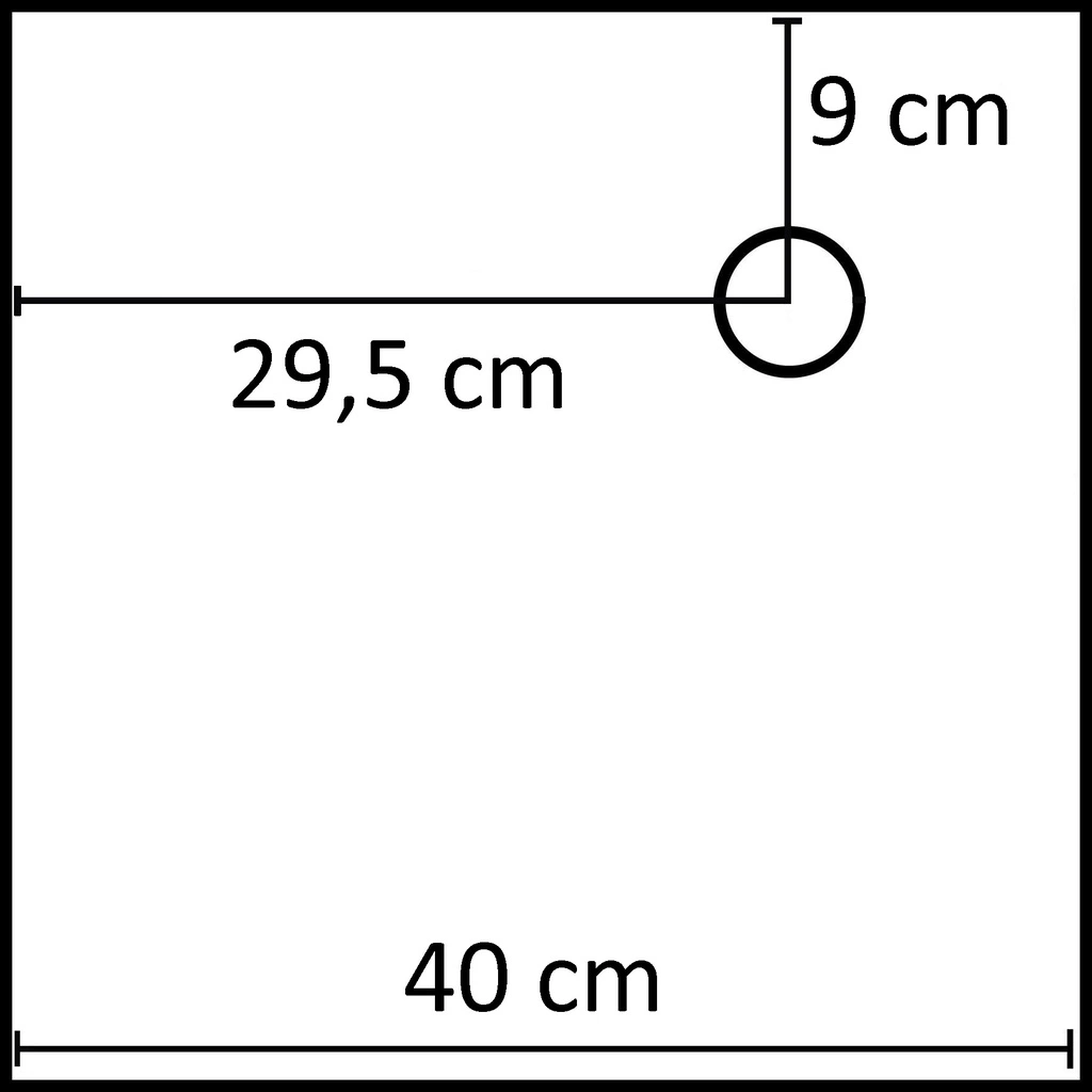 Vierkante voetplaat voor etalagepop 40x40 cm, RVS