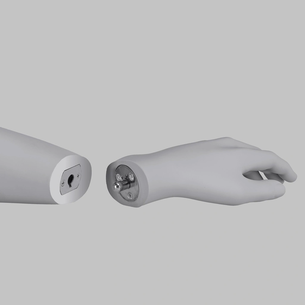 Sport dames mannequin, grijs, abstract hoofd staande pose 01