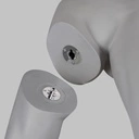 Workout sport dames mannequin, grijs, abstract hoofd, zittende pose 09