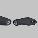 Sport herenbuste zonder benen, grafiet grijs, metalen sokkel, gestilleerd hoofd, pose 551 