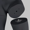 Voetbal sport heren mannequin, grafiet grijs, gestilleerd hoofd, staande pose 320 