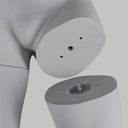 Voetbal sport heren mannequin, grijs, abstract hoofd, staande pose 320