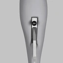 Stretching volslanke heren mannequin, grijs, abstract hoofd, staande pose 350