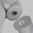 Volslanke sport heren mannequin, grijs, abstract hoofd, staande pose 351