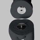 Volslanke sport heren mannequin, grafiet grijs, gestilleerd hoofd, staande pose 351