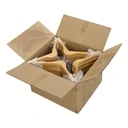 Kledinghanger lotushout naturel gelakt voor dameskledij, 38 cm breedte, blinkende haak - doos van 100 st