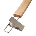 Kledinghanger met clips voor volwassenkledij, lotushout naturel gelakt, 38 cm breedte, matte haak - doos van 100 stuks.