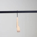 Beukenhout kledinghanger, recht, breedte 3 cm, lengte 44 cm, zwarte haak - doos van 50 stuks  