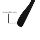 Zwarte soft touch kleerhanger voor blazer, 3 cm schouderbreedte, 41 cm breedte, zwarte haak - doos van 50 stuks