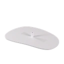 Bustestaander met centrale aansluiting, 55cm, plaat in keivorm , gepoederlakt wit 