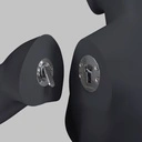 Kettlebell fitness dames mannequin, grafiet grijs, gestilleerd hoofd, staande pose 12