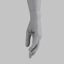 Sport dames mannequin, grijs, abstract hoofd, staande pose 15