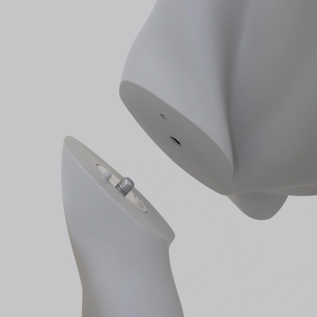 Yoga sport heren mannequin, grijs, abstract hoofd, pose 308