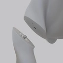 Yoga sport heren mannequin, grijs, abstract hoofd, pose 308