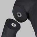 Volslanke sport dames mannequin, grafiet grijs, gestilleerd hoofd, staande pose 33 