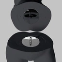 Volslanke sport dames mannequin, grafiet grijs, gestilleerd hoofd, staande pose 33 