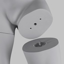 Kettlebell fitness heren mannequin, grijs, abstract hoofd, staande pose 315