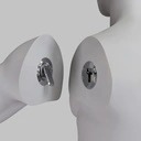 Kettlebell fitness heren mannequin, grijs, abstract hoofd, staande pose 315