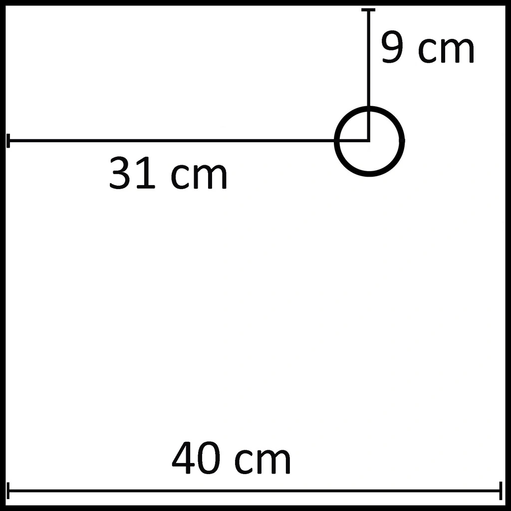 Vierkante voetplaat voor etalagepop 40x40 cm, RVS