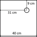 Vierkante voetplaat voor etalagepop 40x40 cm, RVS