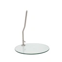 Zwarte dames mannequin, met abstract hoofd, glazen ronde voetplaat, pose 2