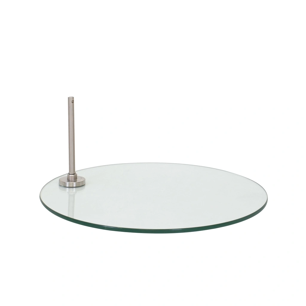 Zwarte dames mannequin, met abstract hoofd, glazen ronde voetplaat, pose 7