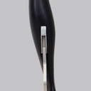 Zwarte dames mannequin, met abstract hoofd, glazen ronde voetplaat, pose 7