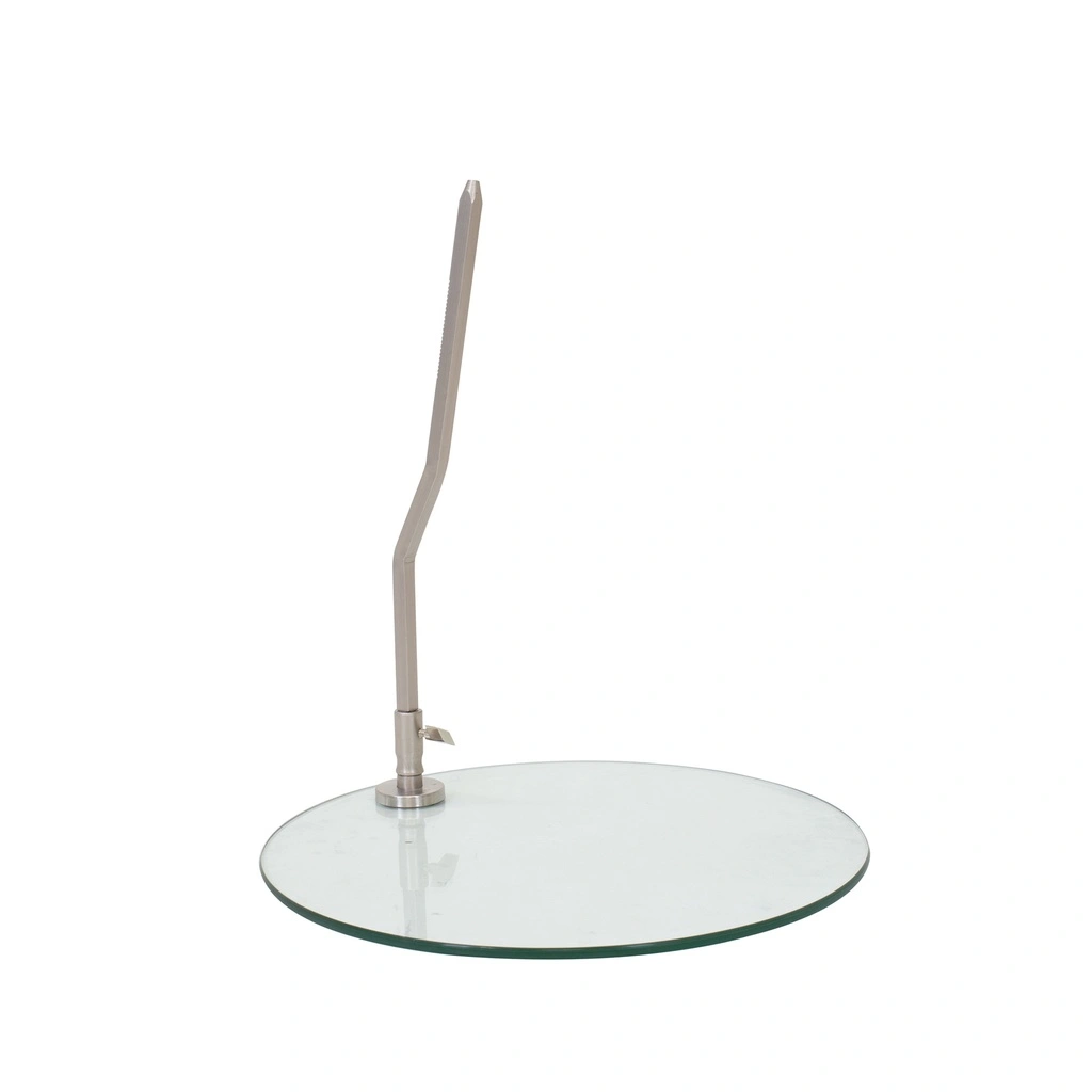 Zwarte dames mannequin, met abstract hoofd, glazen ronde voetplaat, pose 8