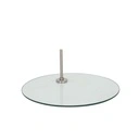 Zwarte heren mannequin, met abstract hoofd, glazen ronde voetplaat, pose 22