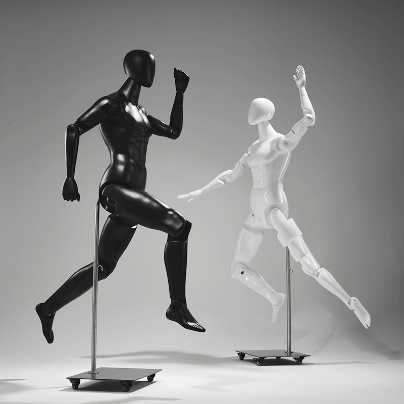 BINK - Museum mannequin, male, abstract head, adjustable, white color, pose YM03