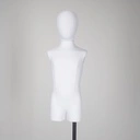 Kindertorso couture met benen, 4 jaar, overtrokken met witte stof, afneembaar hoofd